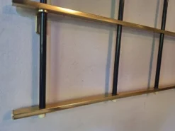 Porte-manteau et porte-chapeaux en laiton et métal mural, années 1960