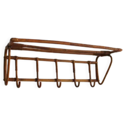 Porte-manteau et porte-chapeaux en rotin tchèque des années 1960, ÚLUV