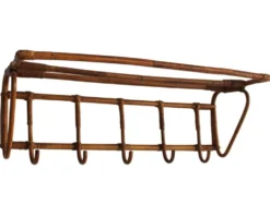 Porte-manteau et porte-chapeaux en rotin tchèque des années 1960, ÚLUV