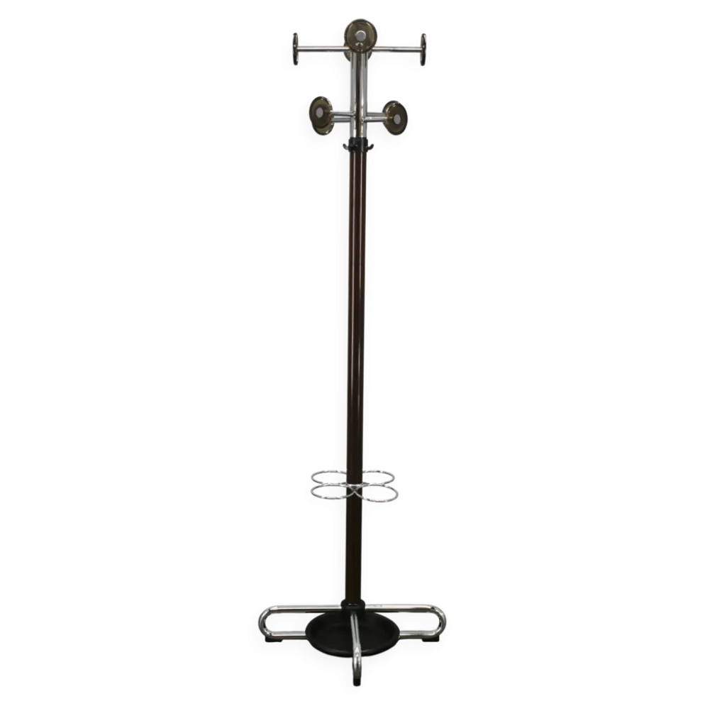 Porte-manteau et porte-parapluie en chrome de l'ère spatiale italienne des années 1970 par Cazzaro