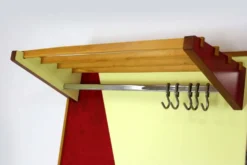 Porte-manteau géométrique vintage de Drevokov Blatna, années 1970
