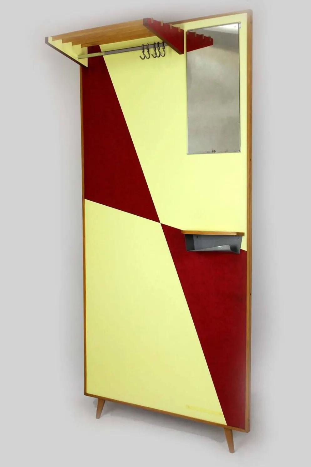 Porte-manteau géométrique vintage de Drevokov Blatna, années 1970