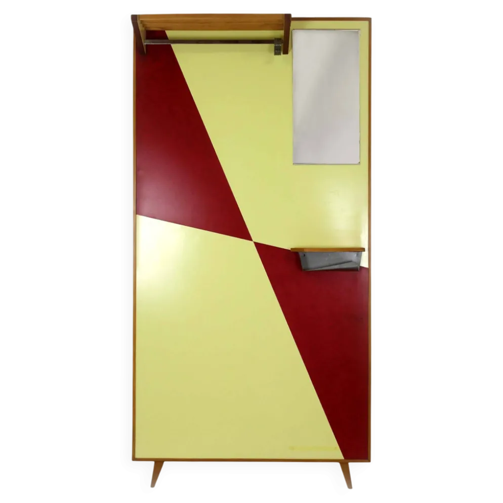 Porte-manteau géométrique vintage de Drevokov Blatna, années 1970