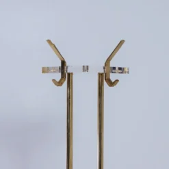 Porte-manteau Hollywood Regency en acrylique et laiton, années 1980
