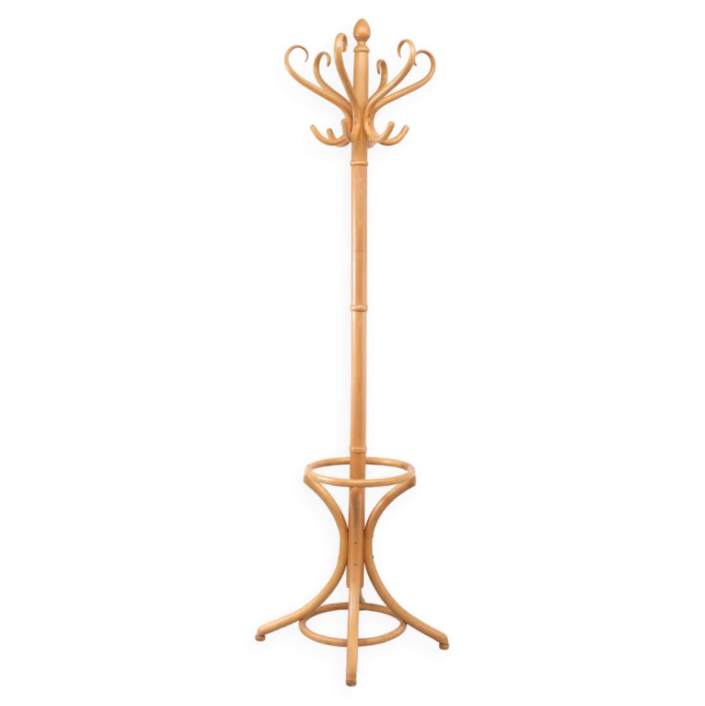 Porte-manteau hêtre Thonet années 1960