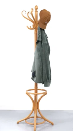 Porte-manteau hêtre Thonet années 1960