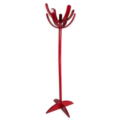 Porte-manteau italien de Mauro Pasquinelli en bois laqué rouge, années 1960