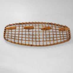 Porte-manteau italien en bambou et rotin du milieu du siècle, années 1960