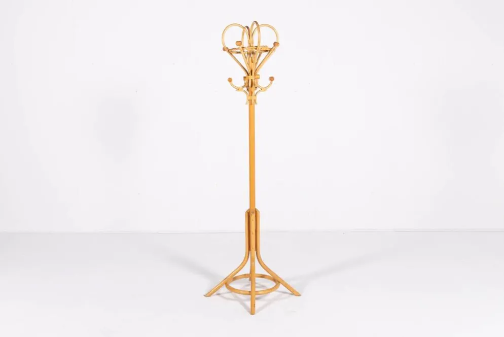 Porte-manteau italien en bambou et rotin, années 1980