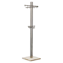 Porte-manteau moderniste en marbre et laiton Renato Zevi Metalarte