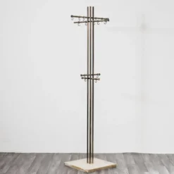 Porte-manteau moderniste en marbre et laiton Renato Zevi Metalarte