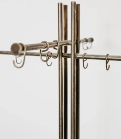 Porte-manteau moderniste en marbre et laiton Renato Zevi Metalarte