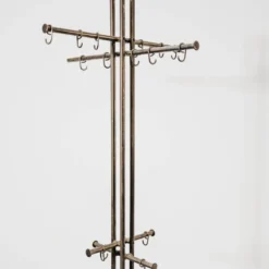 Porte-manteau moderniste en marbre et laiton Renato Zevi Metalarte