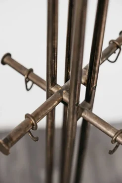 Porte-manteau moderniste en marbre et laiton Renato Zevi Metalarte