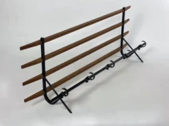 Porte manteau 1950 métal et bois vintage