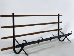 Porte manteau 1950 métal et bois vintage