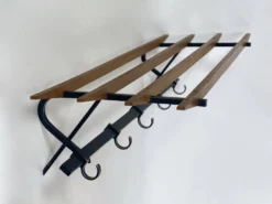 Porte manteau 1950 métal et bois vintage