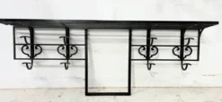 Porte manteau mural Art Déco en fer forgé martelé XX siècle