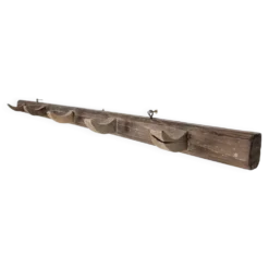 Porte-manteau mural artisanal en bois brut