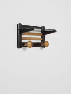 Porte-manteau mural en bois Art Déco, Italie années 1940