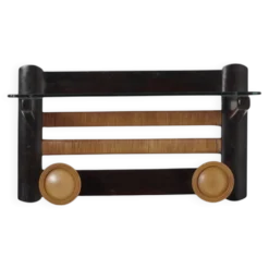 Porte-manteau mural en bois Art Déco, Italie années 1940