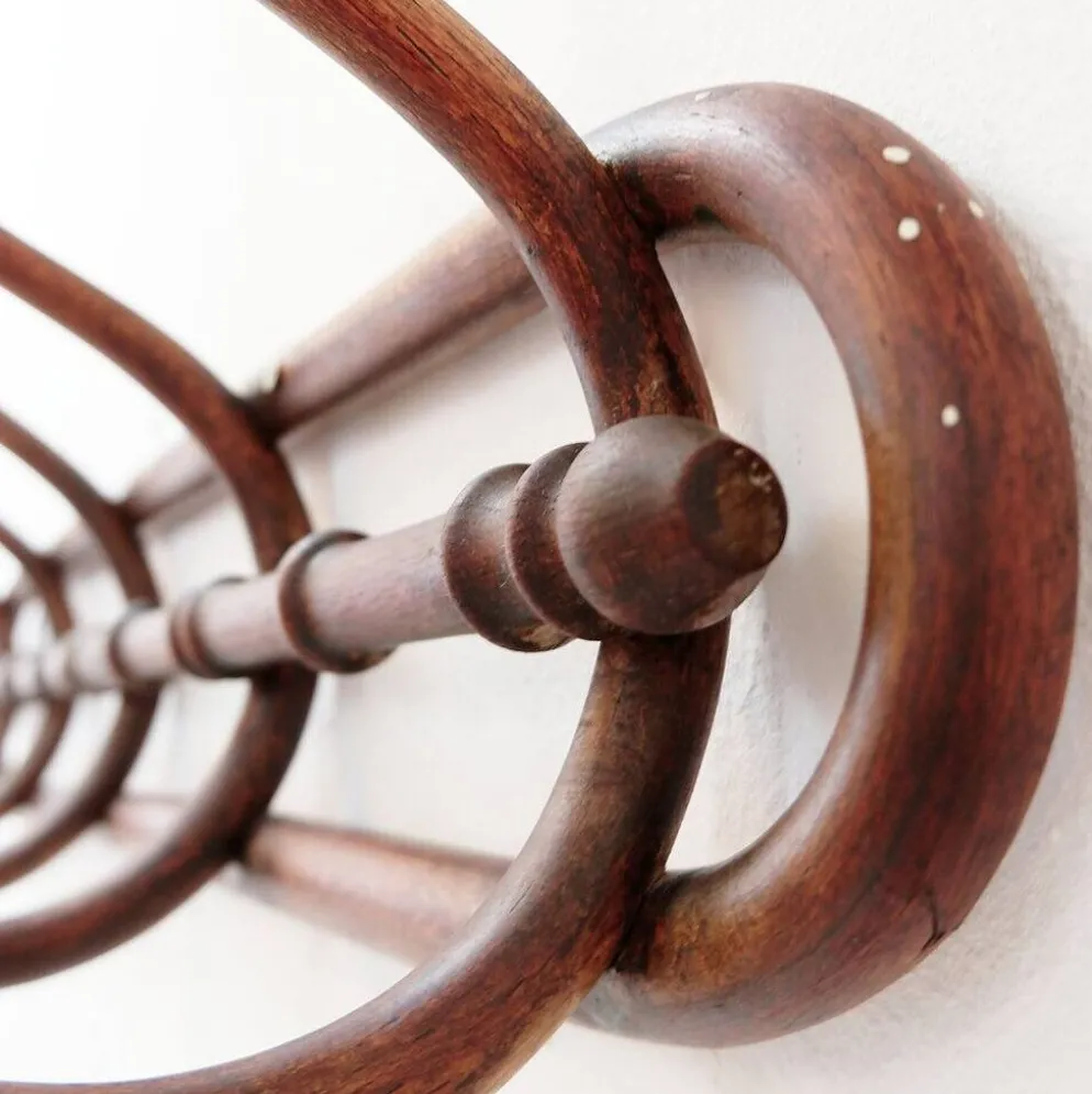 Porte-manteau mural en bois courbé - Début du 20ème siècle