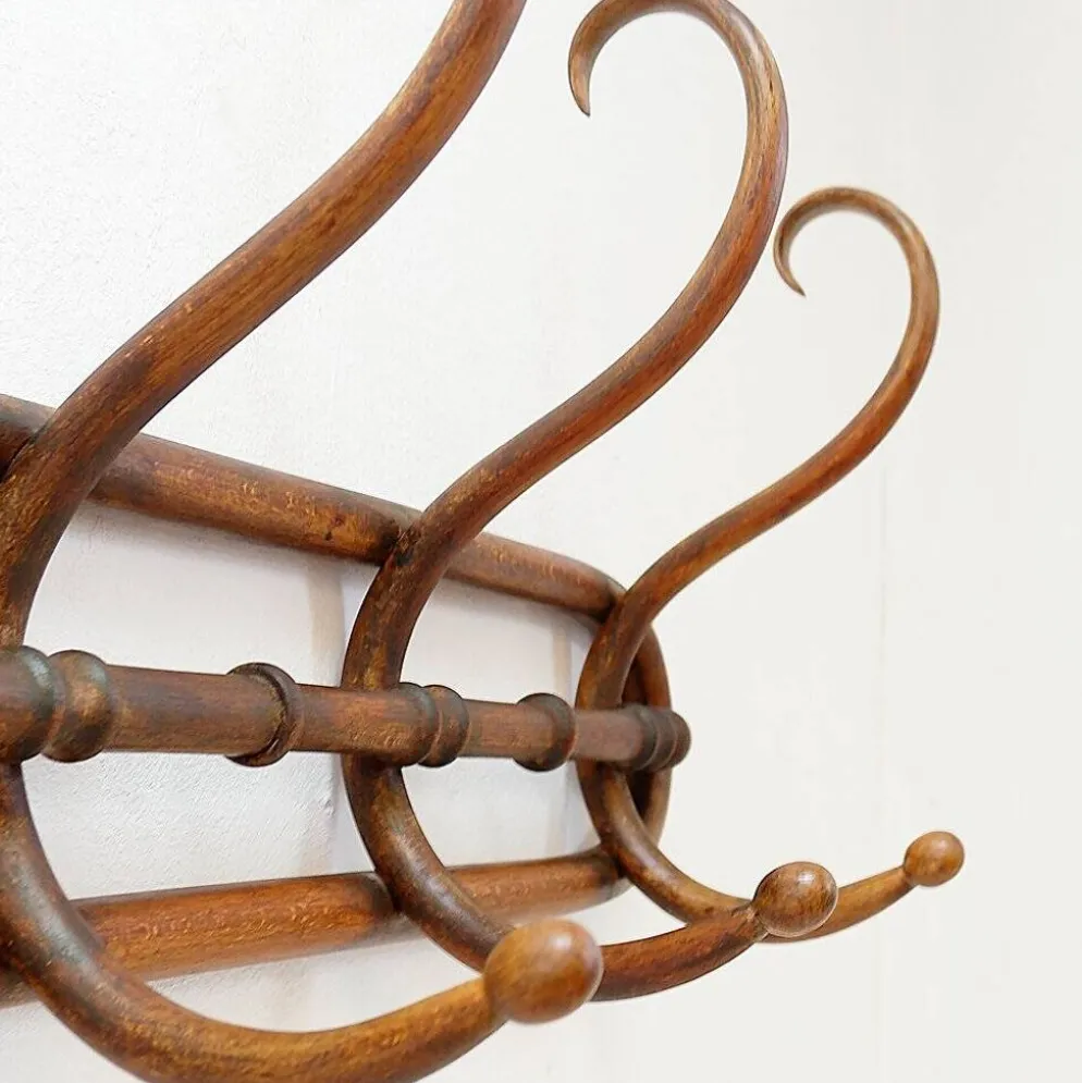 Porte-manteau mural en bois courbé - Début du 20ème siècle