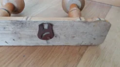 Porte manteau mural en bois façon bambou à 3 patères forme champignon