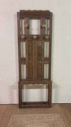 Porte-manteau mural en bois massif – Style rustique / campagne chic