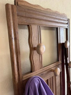 Porte-manteau mural en bois massif – Style rustique / campagne chic