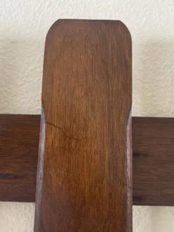 Porte-manteau mural en bois vintage avec miroir