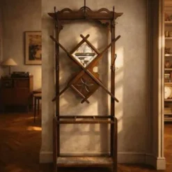 Porte-manteau mural en bois vintage pour couloir