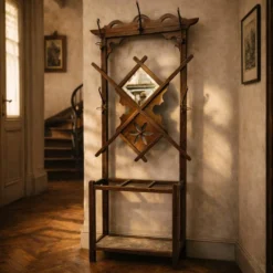 Porte-manteau mural en bois vintage pour couloir