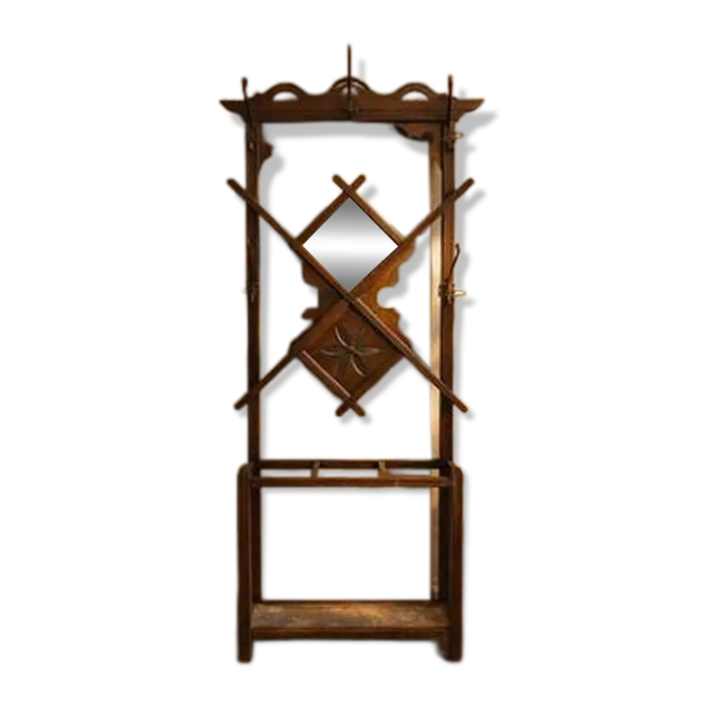 Porte-manteau mural en bois vintage pour couloir