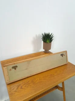 Porte-manteau mural en laiton et cuir vintage