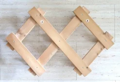 Portemanteau mural extensible en bois clair, années 80
