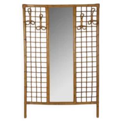 Porte-manteau mural italien en bambou, années 1960