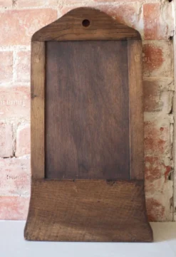 Porte-manteau mural miroir avec patères en bois massif, miroir brutaliste