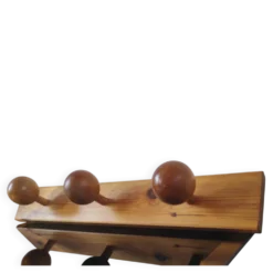Porte-manteau mural 3 patères boules en pin massif – Design scandinave