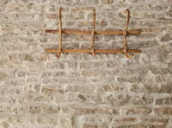 Porte manteau mural 3 patères en rotin - Vintage