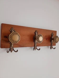 Portemanteau mural 3 patères laiton vcr italy - décoration vintage