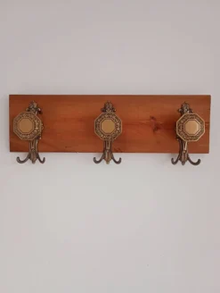 Portemanteau mural 3 patères laiton vcr italy - décoration vintage