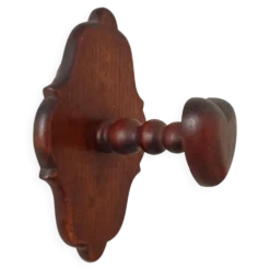Porte manteau mural vintage art populaire en bois massif sculpté