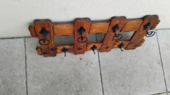 Porte manteau mural vintage bois année 80