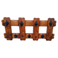 Porte manteau mural vintage bois année 80