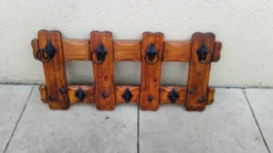 Porte manteau mural vintage bois année 80