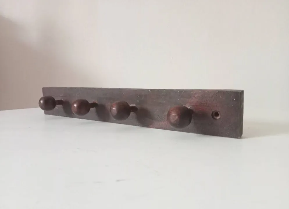 Porte manteau mural vintage en bois