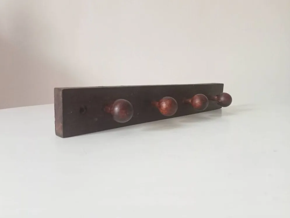 Porte manteau mural vintage en bois
