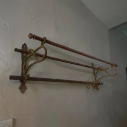Porte-manteau mural vintage en cuivre / porte-manteau suspendu