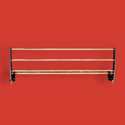 Portemanteau mural vintage en bakélite noire & laiton – années 1950
